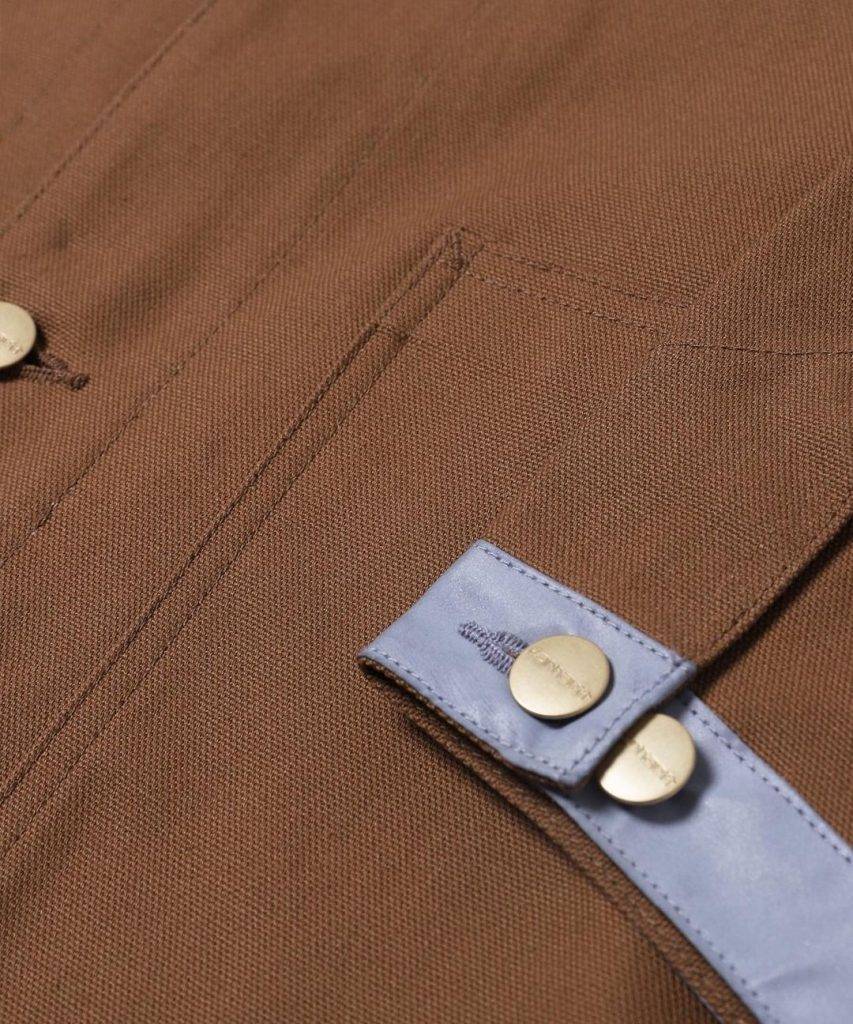 Carhartt WIP & 2G OG Chore Coat Brown Colourway detail shot