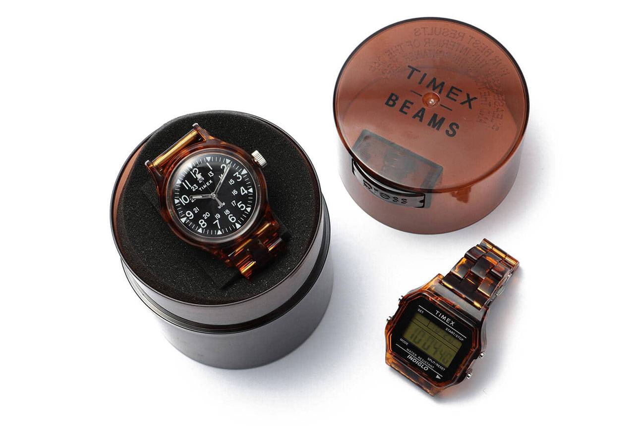 TIMEX 與 BEAMS 推出 Tortoise shell limited edtion classics Digital and Original Camper