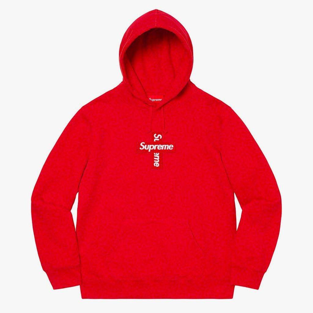 Supreme-Cross Box Logo red colourway hoodie