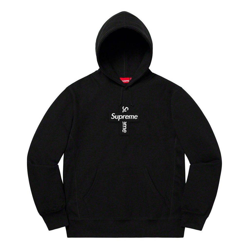 Supreme-Cross Box Logo black colourway hoodie
