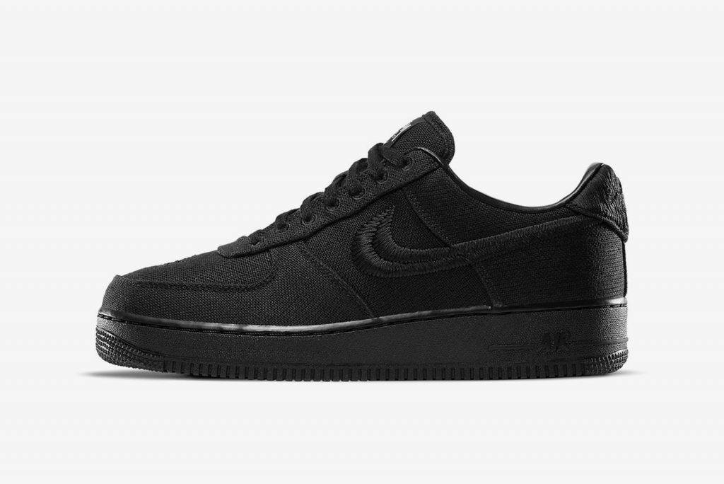 Nike x Stüssy Air Force 1 black and fossil stone colourway