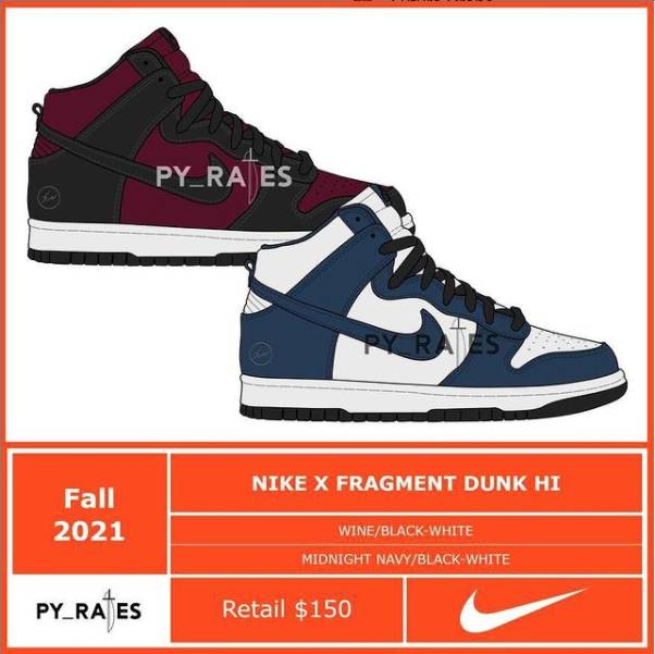 fragment design x Nike Dunk High 圖片來源：@py_rates_