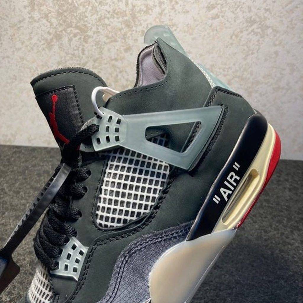 Off-White x Air Jordan 4 "Bred" Black and red colourway