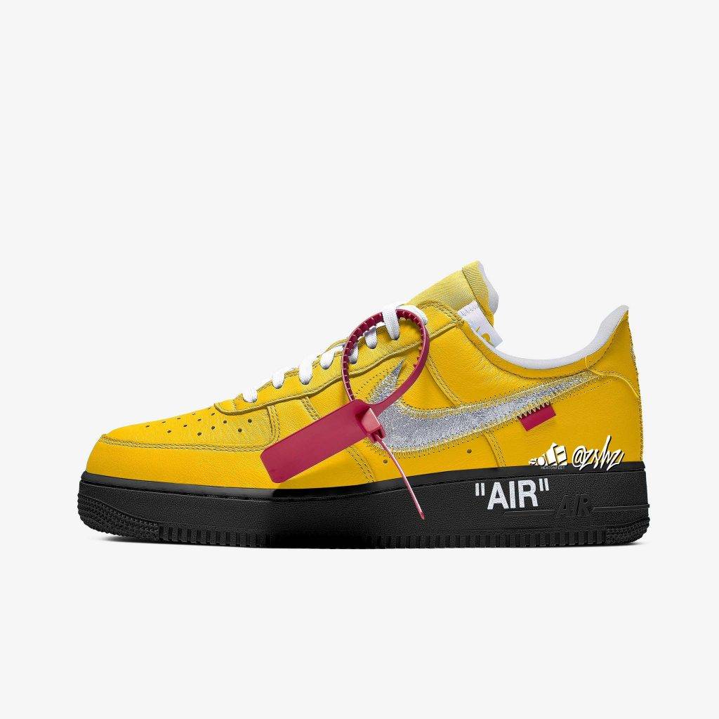 Nike Air Force 1 x Off-White University Gold colourway
