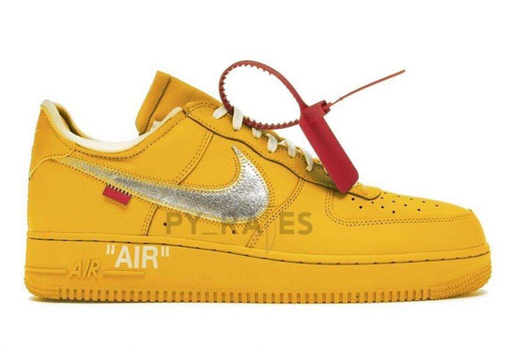 Nike Air Force 1 x Off-White University Gold colourway