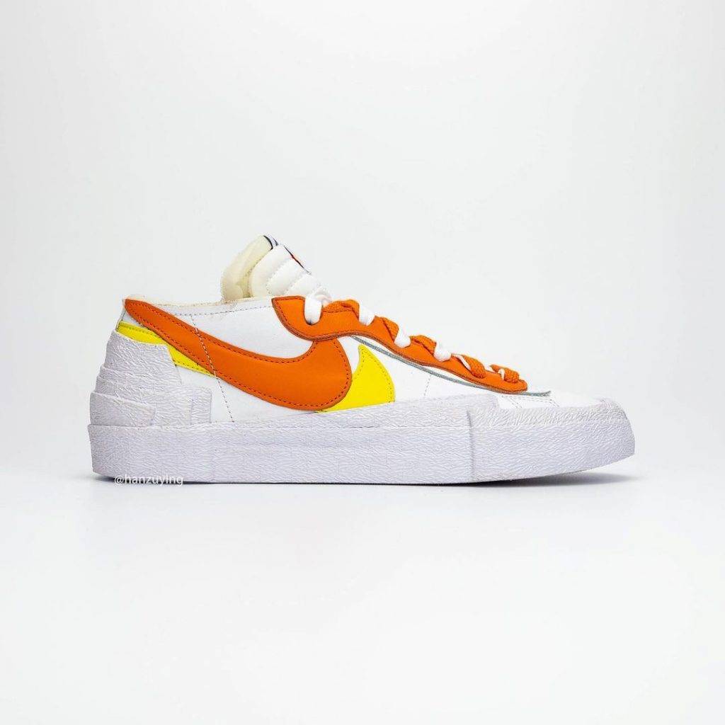 sacai x Nike Blazer Low「White/Magma Orange-White」