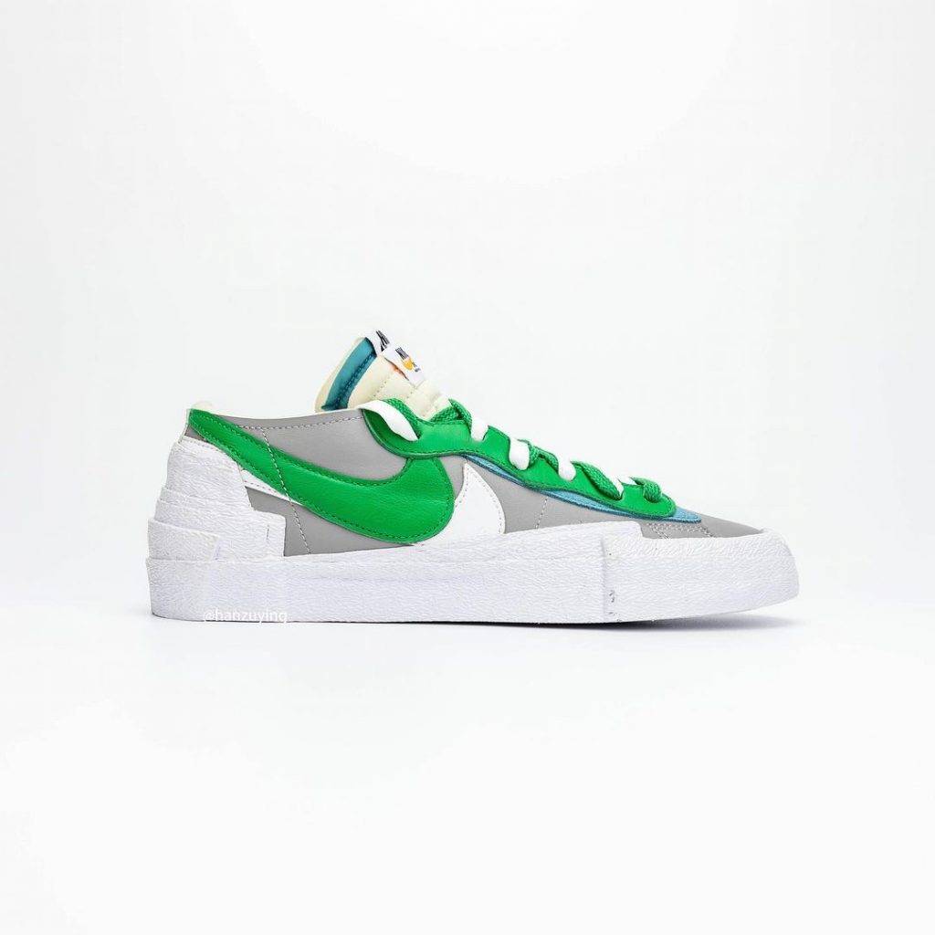 sacai x Nike Blazer Low「Medium Grey/Classic Green-White」