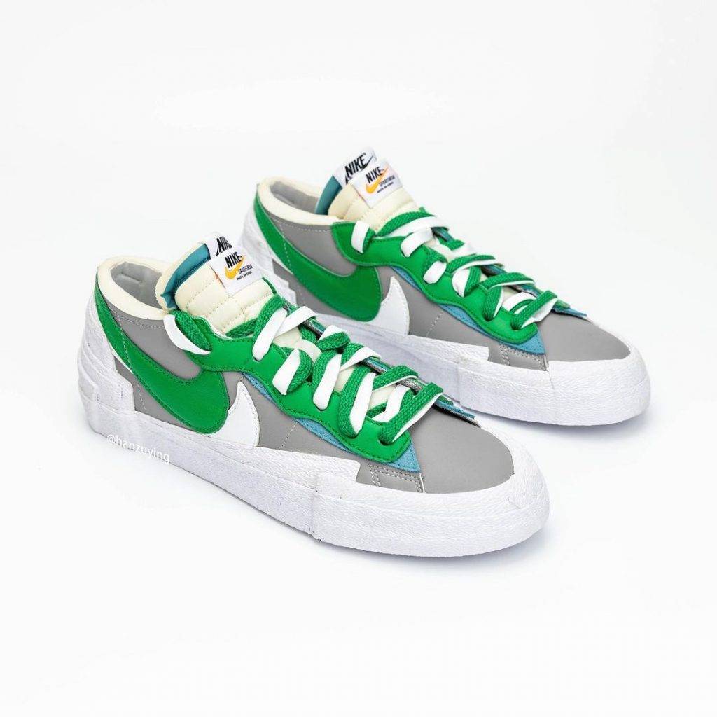 sacai x Nike Blazer Low「Medium Grey/Classic Green-White」