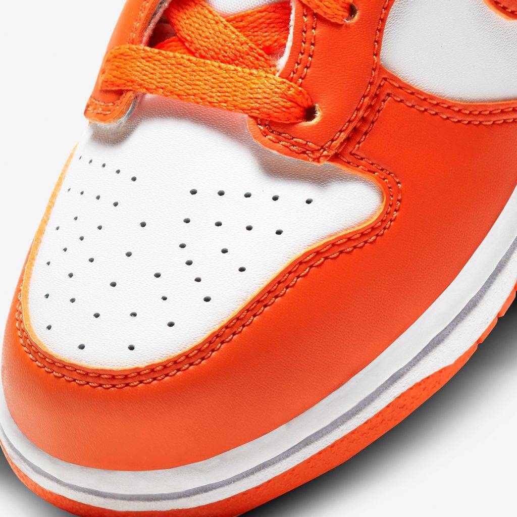 Nike Dunk High Syracuse white and orange colourway