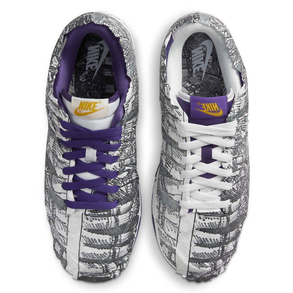 Nike Dunk Low "Flip The Old School" purple and white colourway