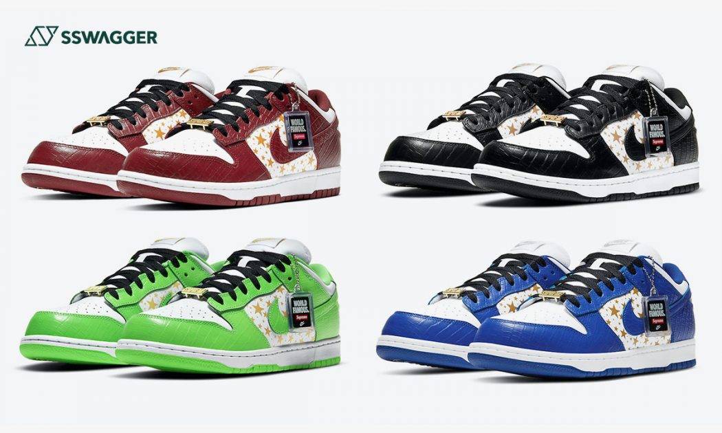 Supreme x Nike SB Dunk Low Stars 4色發售資訊面世！球鞋界年度大魔王隆重登場