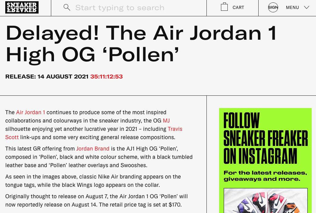 Air Jordan 1 Retro High OG Pollen 