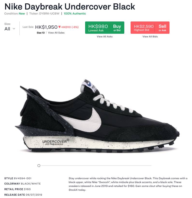 Nike x UNDERCOVER Daybreak black