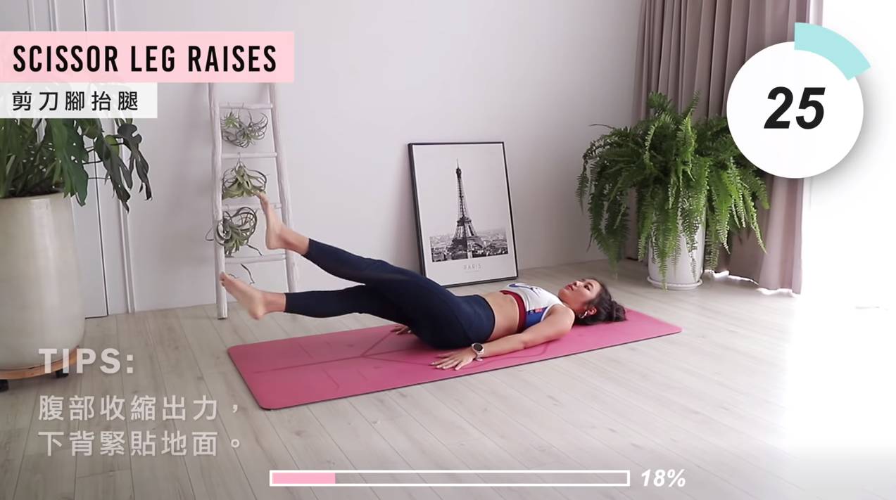 高強度腹肌運動6分鐘不停頓！台灣健身 YouTuber May Liu在 YouTube 頻道 May Fit 內示範11個簡易動作初學者極易上手