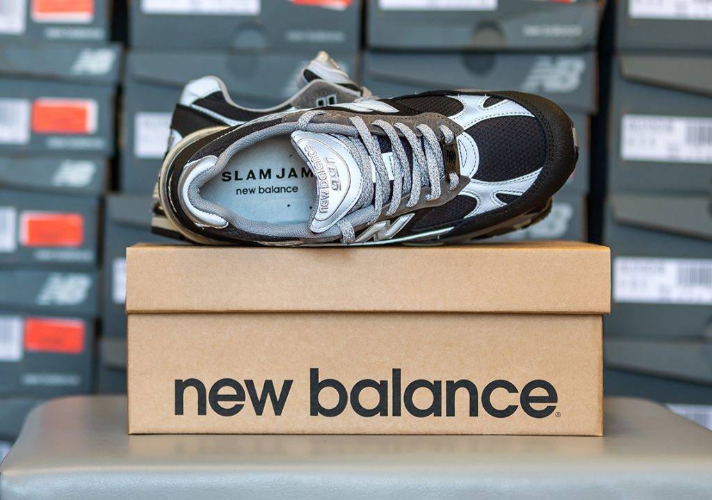 New Balance 991 x Slam Jam black and grey colourway