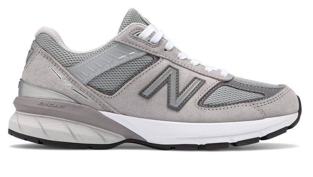 New Balance 990 V5 Grey colourway with leather and pig skin suede