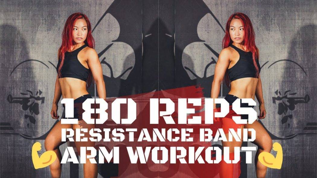 180 Reps Resistance Band ARM WORKOUT! Tiny space + No jumping!