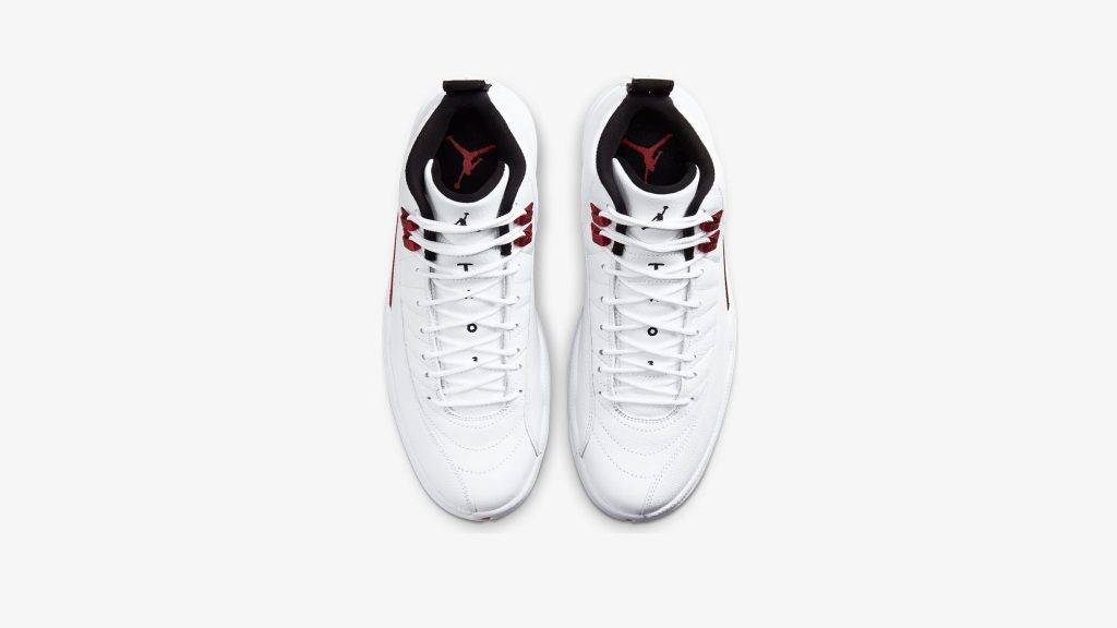 Air Jordan 12 "Twist" white leather and metallic red eyelets colourway 