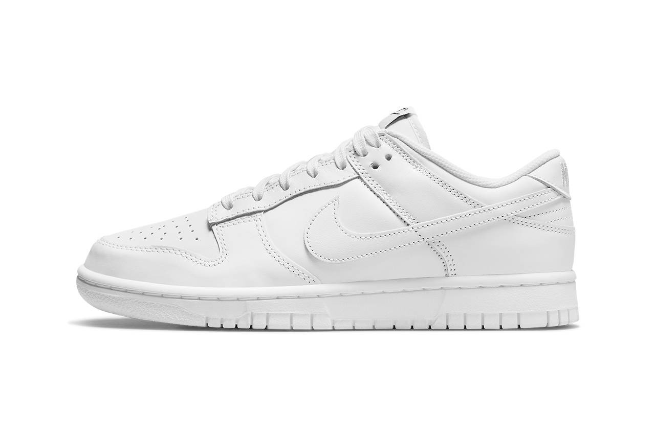 nike dunk low triple white release date