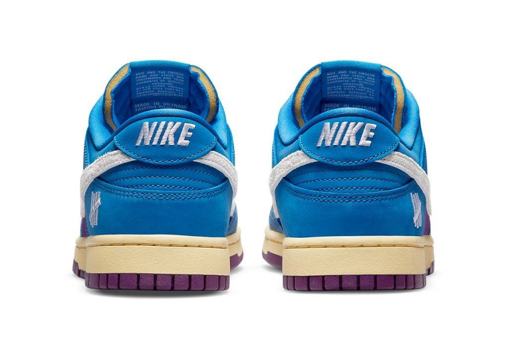 UNDEFEATED x Nike Dunk Low blue and purple snakeskin colourway