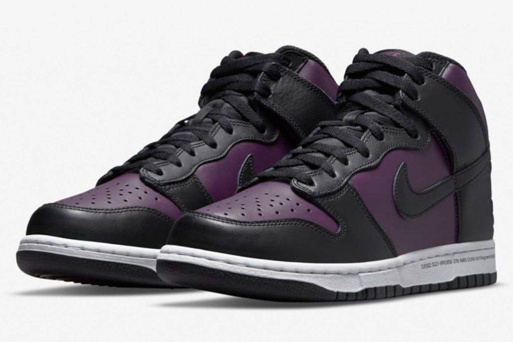fragment design x Nike Dunk High Beijing black and purple colourway
