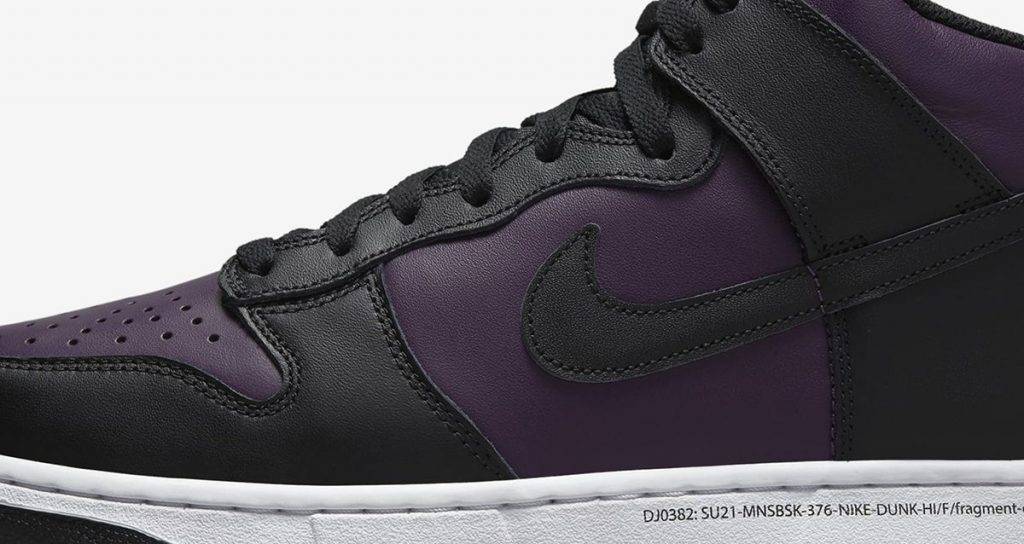 fragment design x Nike Dunk High Beijing black and purple colourway