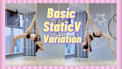 【Pole Dance教室】Basic StaticV Variation|| pole dance|| basicV|| 鋼管舞|| melody pole studio
