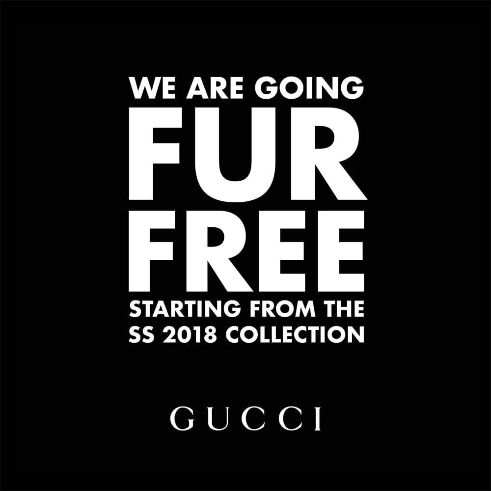 Gucci永續時尚 2017年Gucci主席兼行政總裁Marco Bizzarri宣布品牌將不再於系列中使用動物皮草｜Gucci永續時尚