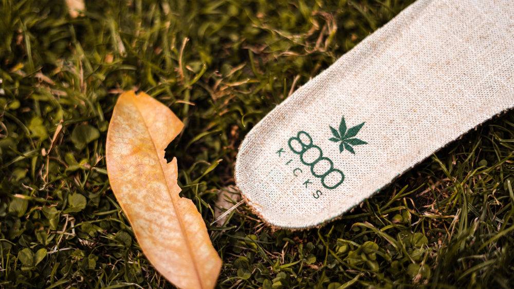 環保波鞋 8000kicks波鞋使用Hemp大麻Cannabis的品種之一）是一種柔韌透氣的物料，生長速度比棉花更快，用水量更少，土壤復原度更快。