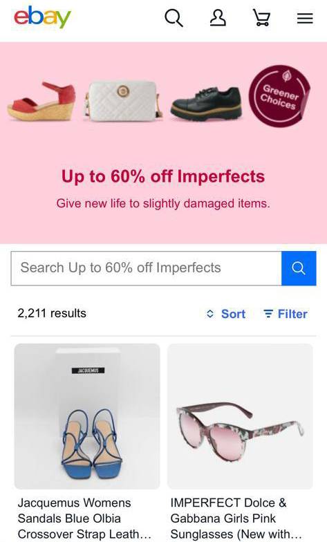 eBay eBay「Imperfects」系列低至4折，偶爾會發掘到令人驚喜的款式。