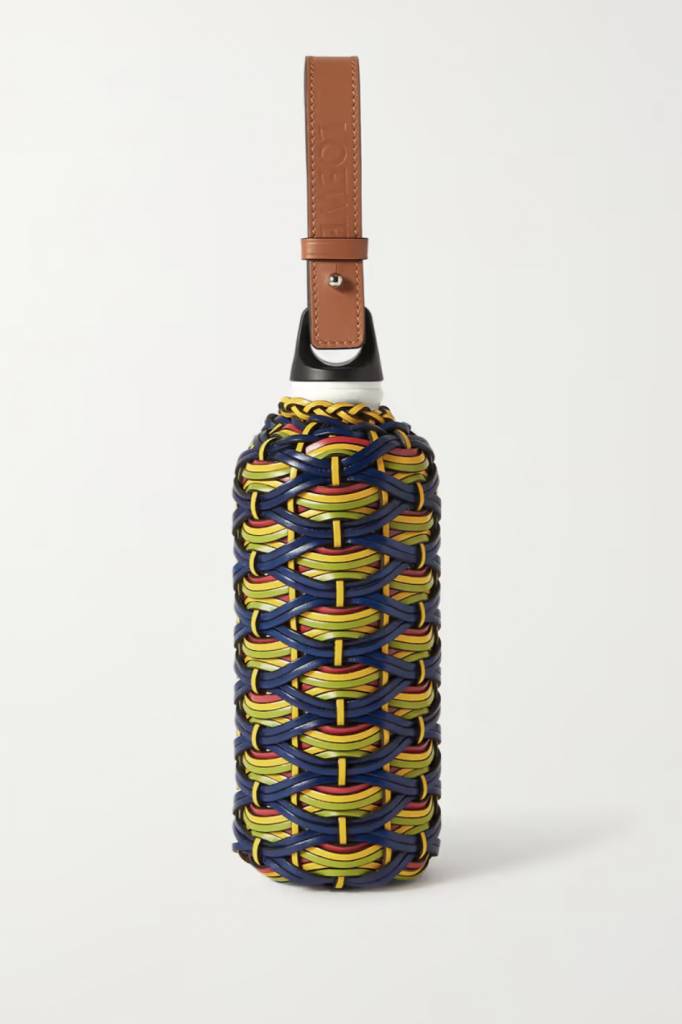 名牌環保水樽 環保名牌水樽 環保名牌水樽：LOEWE Braided leather and aluminum water bottle
